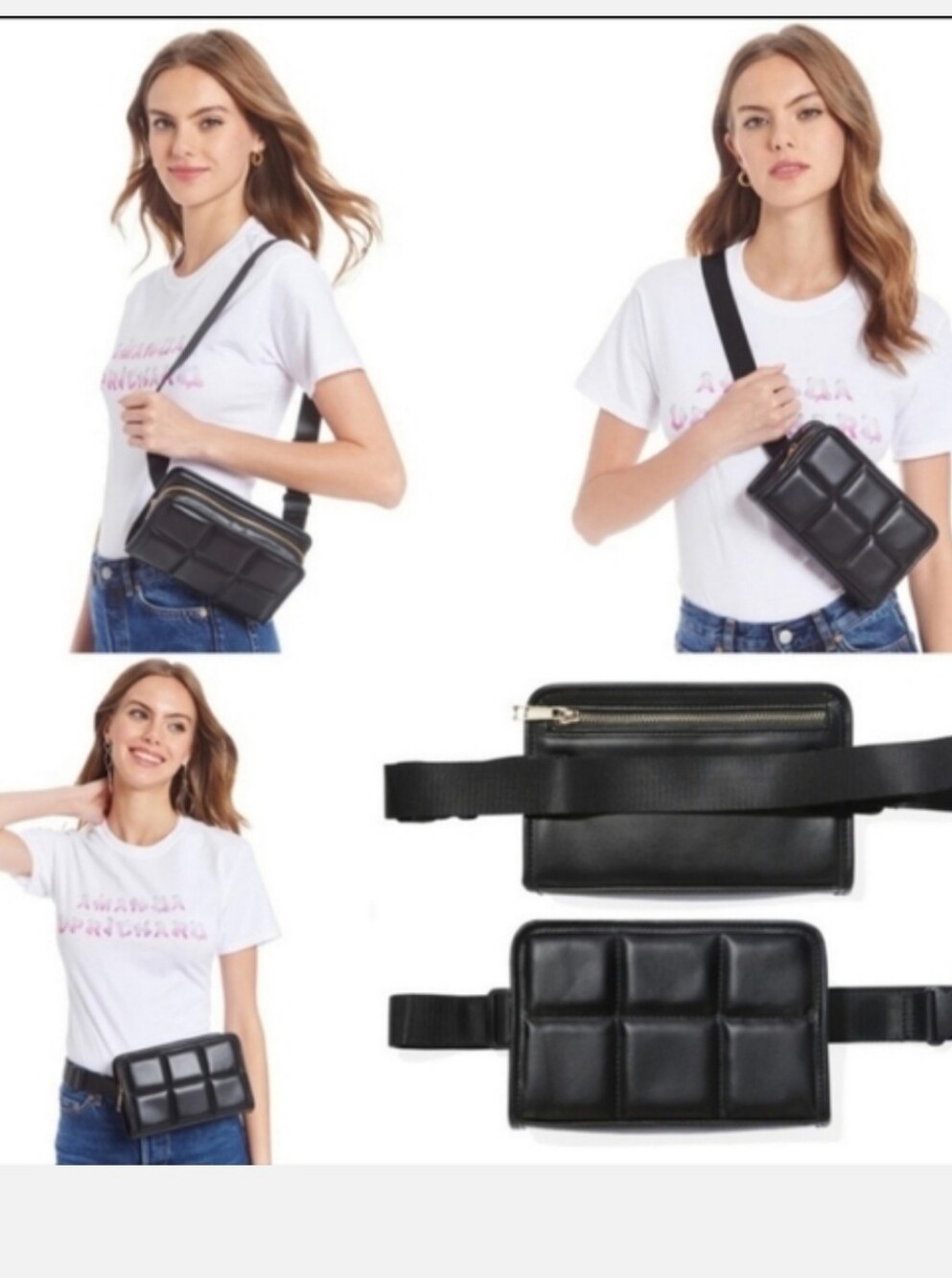 Amanda Uprichard Black Interior Quilted Bag with Gold Zipper
